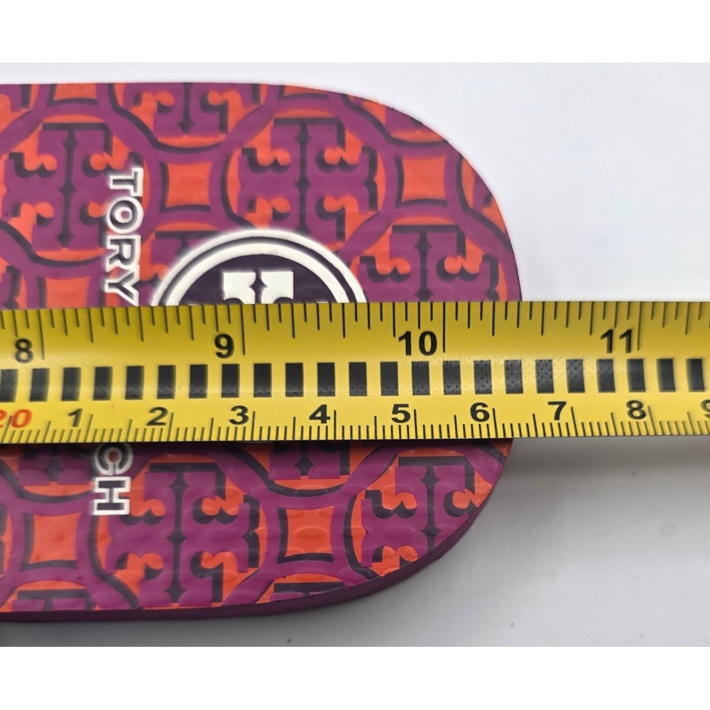 Tory Burch Womens Size 9 Thin Flip Flop Sandal Fuchsia Orange T-Logo Pattern - Picture 8 of 10